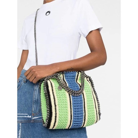 Stella McCartney Handbags - Stella McCartney Falabella Mini Cotton Crochet Tote Bag in Green